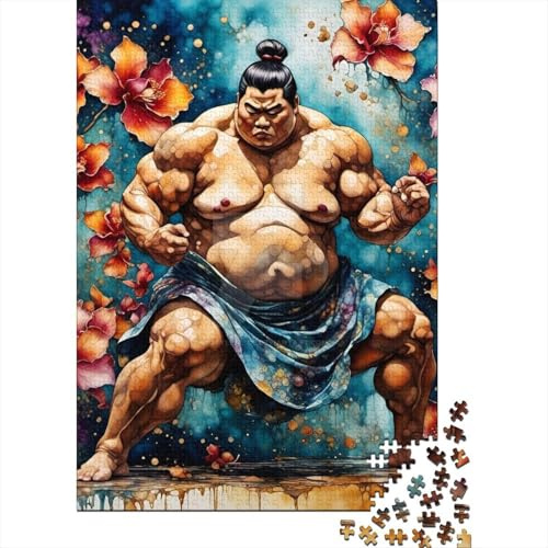 Japanisches Sumo-Ringer-Puzzle (1000 Teile) – Quadratisches Puzzle für Erwachsene – Lernpuzzle – Familienspiel – 38 x 26 cm / 1000 Teile