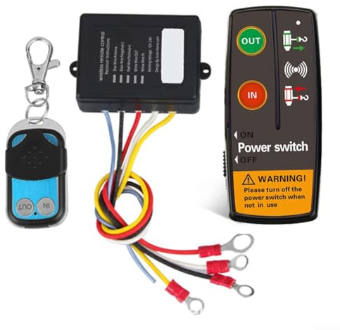 Elektrische Seilwinde Fernbedienung, 9–24 V schnurloses Funkschalter-Set für ATV für SUV, LKW, Boote mit Empfänger-Sender (CQ51-B03)