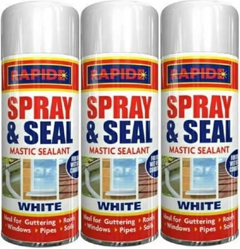 Leak Stop Spray & Seal Waterproof Sealant, 300ml, White, for Gutter and Roof