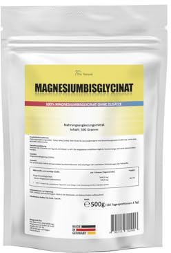Magnesiumbisglycinat Pulver Pure 500g - Magnesium Bisglycinat rein ohne Zusätze