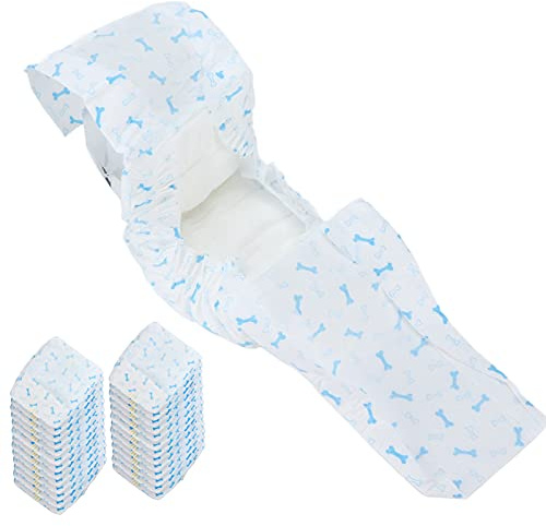 Cryfokt Bandes Ventrales en Charbon de Bambou activé pour Chien Mâle, avec Boucle à Crochet, Paquet de 22 Couches Jetables pour Animaux de Compagnie (Déodorant au Charbon de Bambou XS.26 comprimés)