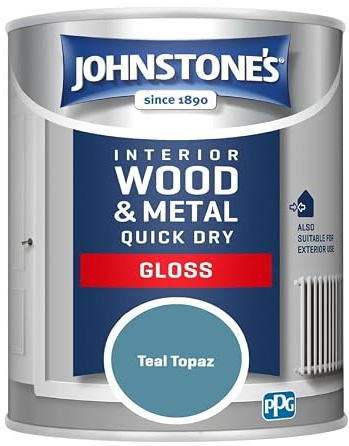 Teal Topaz Quick Dry Gloss Paint 750ml | Interior Wood and Metal Paint | High Shine Durable Finish for Doors Skirting Boards Furniture and Window Frames