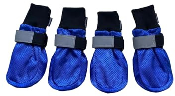 Vibrant Fellow Dog Shoes for Walking, Paw Protector Dog Boots for Winter, Warm and Skidproof Dog Booties Protective, Set of 4, Size S Colour Blue