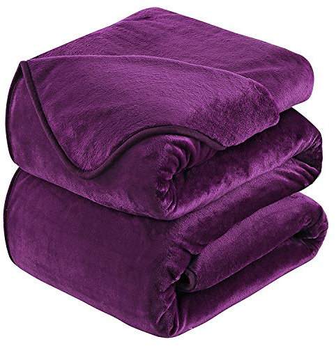 HOZY Kuscheldecke 230x270cm Violett, Fleece Decke Sofa Decke, Warme Bettdecke Fleecedecke Couch Decken Flauschige Decke, Tagesdecke Sofaüberwurf Hundedecke Sofadecke Couchdecke flauschig