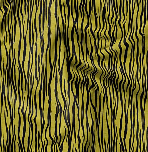 Soimoi Gelb Baumwolljersey Stoff Zebra Tierhaut Drucken Nahen Stoff 1 Meter 58 Zoll breit
