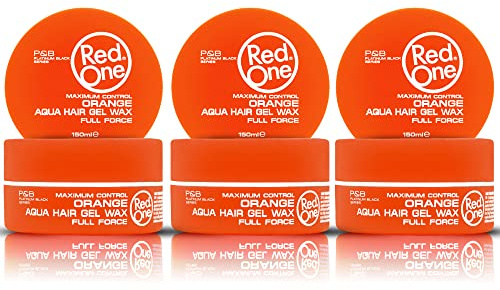 RedOne Hair Styling Wax Orange 3x 150 ml | Edge Control | Ultra Hold | Gel Wax | Men & Women Hair Wax | Melon Scent | Maximum Control