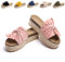 Hitmars Sandali Donna Estive Plateau Eleganti Ciabatte Zeppa Mules Espadrillas da Spiaggia Open Toe Cross Fascia Tacco 5.3cm AO1-Rosa EU39