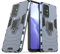 FTRONGRT Funda para OPPO A94 5G,Soporte Plegable, A Prueba de Choques，Carcasa a Prueba de Golpes TPU+PC Case para OPPO A94 5G -Azul Oscuro