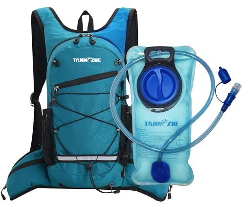 TANNOZHE Trinkrucksack mit 2 l Wasserblase, Leichter Nylon-Trinkrucksack, Outdoor-Sport, Wasserrucksack für Radfahren, Laufen, Radfahren, Wandern, Klettern