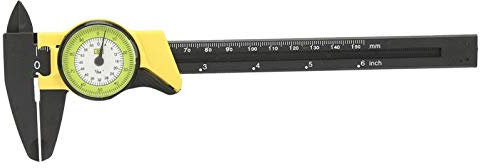 Calibro a Vernier, Calibro Ventesimale, Calibro a Corsoio, Gamma 0mm-150 mm, Precisione di 0,01 mm, Attrezzo da lavoro preciso, Righello per la Lavorazione del Legno(Giallo)