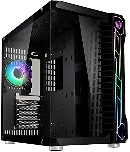 Kolink Unity Code X Midi-Tower ARGB Gaming Case - Black Window with Customisable Lighting, Optimised Cooling, and Modular Front Panel Design