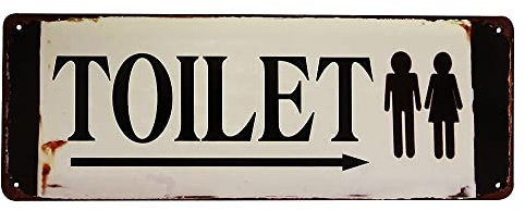 Blechschild TOILET Antik-Stil Toilettenschild Nostalgie Dekoschild 36x13cm