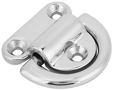 8mm Heavy Duty Pieghevole in Acciaio Inox Pad Eye D Ring Tie Down Anchors, Marine Grade Stowage Bitte per Barche Yacht Motor Cargos Control Surface Mount