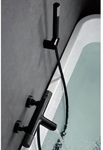 Black Gun Metal Line Imex BTD038-4BGM Thermostatic Bath and Shower Faucet with Holder Shower Head Mixer