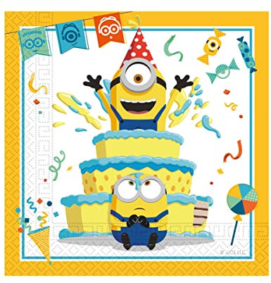 Procos- Folat Servilletas Minions 33x33cm-20 Piezas, Multicolor (92136P)