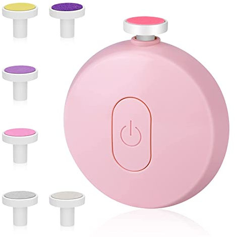 Vicloon Elektrische Baby Nagelfeile, 6 in 1 Elektrische Nagelfeile für Neugeborene Set, Leise und Sicherer Baby-Nagelschneider,Nagelpflege für Babys, Geschenk für Neugeborene-Rosa