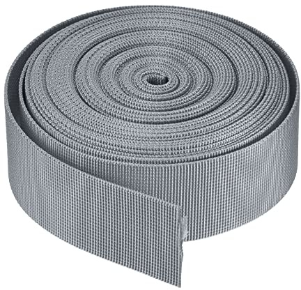 sourcing map Flaches Gurtband aus Nylon, 3,8 cm breit, 9,1 Meter, Grau für Rucksack, Gepäckträger