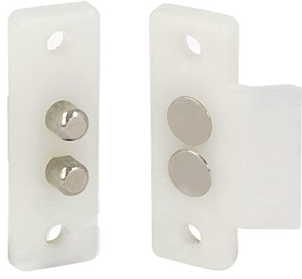 Amig - Conector Pasacorrientes para Puertas con 2 Bornes Mod. 2P - Amperaje Máximo: 2A - 48 x 16 mm - Permite el Paso de la Corriente Mientras la Puerta Está Cerrada - Nylon Blanco