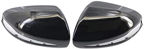 Asudaro Auto Seitentür Rückspiegel Abdeckkappe Glänzend Schwarz Seitenspiegel Abdeckkappen für W205 A205 C205 V205 S205 W257 W213 W253 Ersatz Spiegelkappe Links & Rechts Rückspiegeldeckel,1Paar