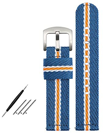 Elegantyl Nylon-Armband 18mm - 24mm Nato-Uhrenarmband Schnellverschluss Bar Sport wasserdichtes Uhrenarmband, 18mm