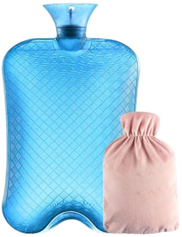 Large Hot Water Bottle 3.0 L Extra Large Capacity PVC Hot Water Bag with Soft Cover for Pain Relief,Hot Compress and Cold Therapy,Shoulder and Hand Feet Warmer,Great Gift Idea for Women