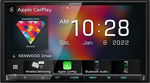 KENWOOD DMX9708S 6.95-Inch Capacitive Touch Screen, Car Stereo, Wired and Wireless CarPlay and Android Auto, Bluetooth, AM/FM Radio, MP3 Player, USB Port, Double DIN, 13-Band EQ, SiriusXM…