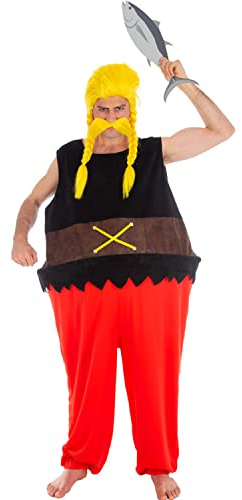 Krause & Sohn Verleihnix Kostüm Deluxe mit Perücke & Bart aus Asterix & Obelix für Herren Gr. M-XL Comic Fasching Gruppenkostüm