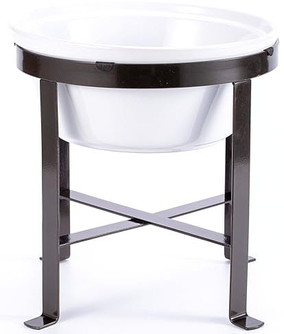 BestVida Sparks Gamelles pour Chiens, mangeoire pour Chien, Support gamelle Chien surelevee (Taille L, Blanc)