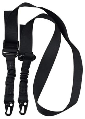 OpTacs - Two Point Multi-Tactical Sling - Verstellbarer Gewehrriemen Tragegurt für Airsoft Gewehr Armbrust Softair Paintball Waffen Pistole AR (Schwarz)