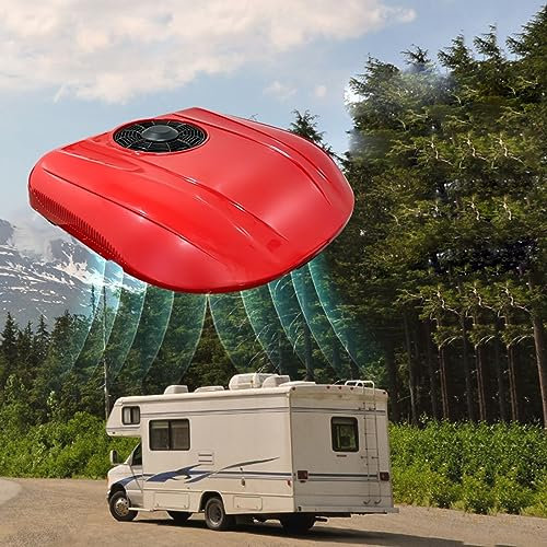 PRUJOY 12V DC Air Conditioner, Truck Overhead Air Conditioner Integrated Machine,Fast Cooling Quiet, for Motorhome, Heavy Truck (12V)