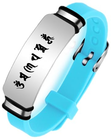 KBNSUIAN Tibetische Segen Judlery, Justierbare Om Mani Padme Hum Sanskrit Buddhistische Mantra Silikon Armband Armreif Religiöser Buddhismus Amulett Schmuck