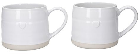 MIKASA Stoneware 2pc 380ml Cosy Mugs, Heart, Gift Boxed