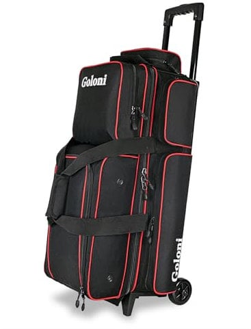 Goloni 3 Ball Bowling Bags with Wheels - Rolling Bowling Bag for 3 Balls & Accessories - Retractable Handle Extends to 38