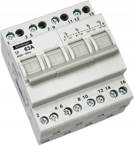 Schelinger Commutateur modulaire 1-0-2 63 A 4P générateur de réseau