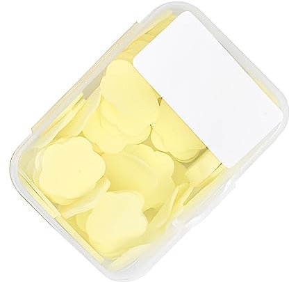 susiodeu Seifenpapier Hand Einwegwäsche Duftblätter Scheibe Blumen Form Schäumen Im Freien Bad Camping Tabletten Badezimmer, Gelbe Zitrone