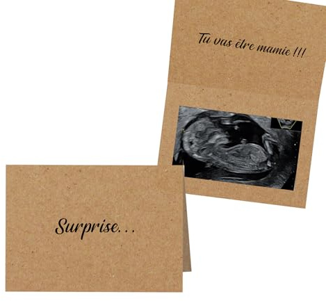 Annonce grossesse originale et personnalisée, Carte pour échographie avec texte personnalisé, cadeau Noël personnalisé