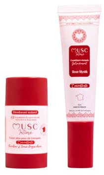 MUSC INTIME La Marque Officielle - Le Duo Musqué - Déodorant & Parfum Intime - Rose Mystik - L'Envoûtante - Empêche Les Mauvaises Odeurs & Nettoie En Douceur - 50g & 30ml