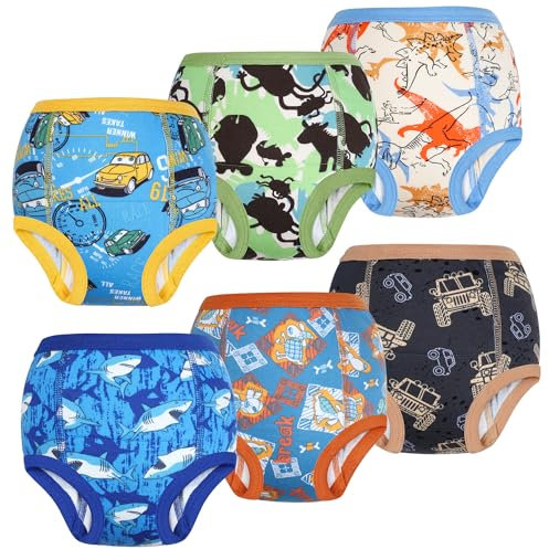 FLYISH DIRECT Töpfchen Trainingshose, 6er Kinder Töpfchentraining Unterwäsche für Jungen und Mädchen, Kinder Töpfchen-Trainingshosen, 150/8T