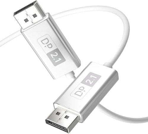 huaham Glasfaser DisplayPort 2.1 Kabel 3m[16K@60Hz, 8K@120Hz, 4K@240Hz] – Ultra High-Speed Gaming Monitor DP 2.1 Kabel, Kompatibel mit PC NVIDIA GeForce RTX 4090 & AMD Radeon RX 7900 XTX