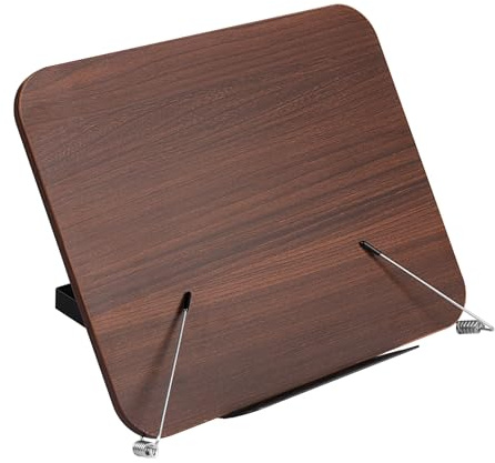 MSDADA Hölzern Leseständer Buchständer Kochbuchhalter Buchstütz, Faltbar und Tragbar, Halterbrett aus Bambus für Noten Rezepten iPads Laptops(Braun)