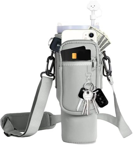 LFCFBH Water Bottle Bag Compatible with Stanley Cup, Cup Holder for Stanley(Grey)