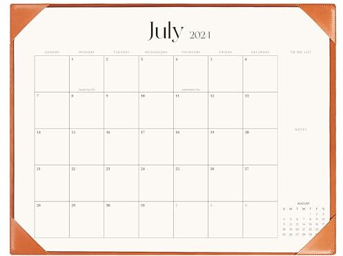 Großer Schreibtischkalender 2024–2025 mit Schreibtischunterlage, Schreibtischkalender 18 monatlich von Juli 2024 bis Dezember 2025, Schreibtischunterlage-Kalender 55,9 x 43,2 cm, perfekt für die