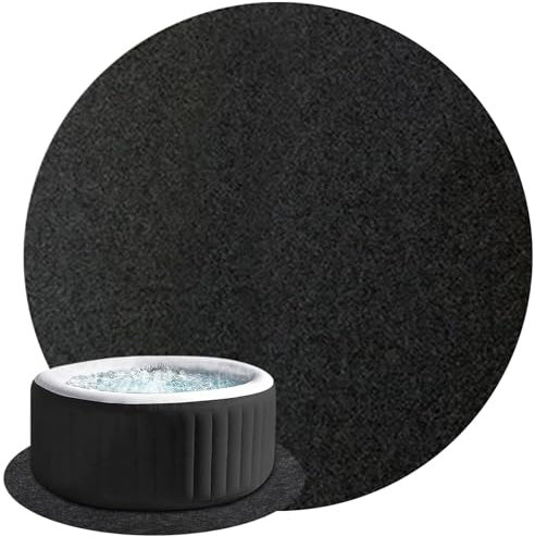 XJKLBYQ Whirlpools -Matte, rundes Whirlpools, waschbar unter Poolmatte, aufblasbare Whirlpools -Matte, tragbare Spa Pool gemahlene Beschützermatte - 13 Fuß (runde Form)