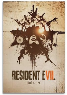 GOUYOONL Poster, Motiv: Game Resident Evil 7, dekoratives Gemälde, Leinwand, Wandposter und Kunstdruck, moderne Familienschlafzimmer-Dekoration, Poster, 20 x 30 cm