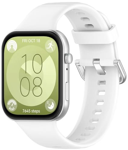 Wownadu Ersatzarmband Kompatibel für Huawei Watch Fit 4/4 Pro / 3 Armband Weiß Damen Herren, Einstellbar Silikon Sport Armbänder (Keine Uhr)