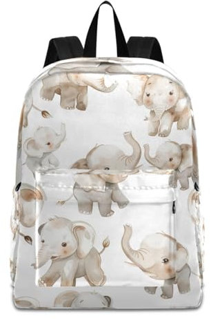 Mnsruu Little Grey Elephants Reiserucksack, leichter Rucksack, Schule, Büchertasche, Tagesrucksack für Erwachsene, Teenager, Studenten, Jungen, Mädchen, Little Grey Elefanten, One size