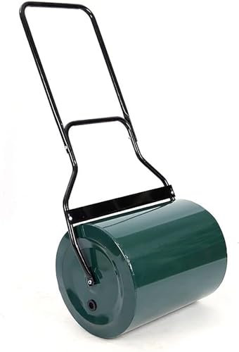 ZJGFCB Lawn Roller Heavy Duty Steel Push/Tow Poly Lawn Roller, Durable Water Sand Filled Yard Garden Drum Roller Scraper Bar, Tow Behind Hand Grass Rolling(Size:40x50)