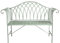 Garden Gear Wrought Iron Versailles 2 Seater Bench French Inspired Design Weather Resistant Paint Indoor Outdoor Patio Decking Furniture (Sage Green)