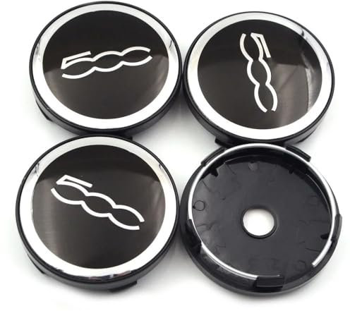 4 Stück Nabendeckel Radnabenkappen für FIAT 500 Abarth 60mm, Felgendeckel Autonaben Kratzfest und Wasserdicht Radnaben Auto Zubehör,L