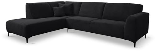 VENASI MÖBEL Ecksofa ohne Schlaffunktion Sofa L-Form Links/Rechts Eckcouch Couchgarnitur Couch (Schwarz, Links)